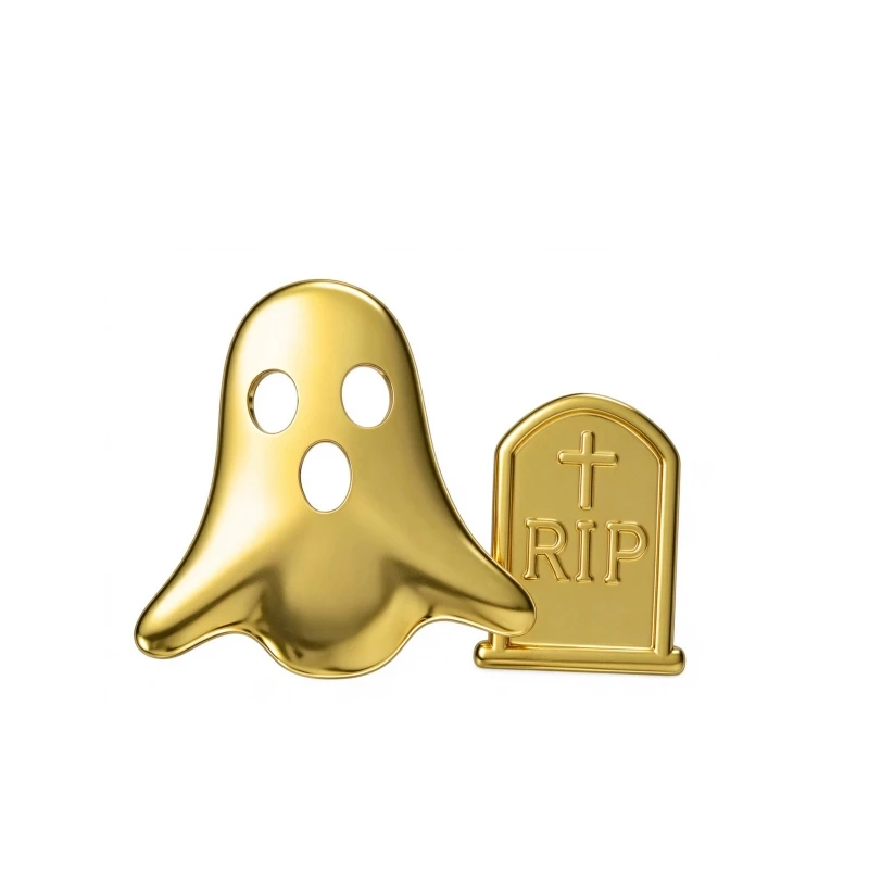 Halloween Funny Ghost RIP Tombstone Single Tooth Grillz Hip Hop Cosplay Theme Party Novelty Unisex Mouth Jewelry Wholesale