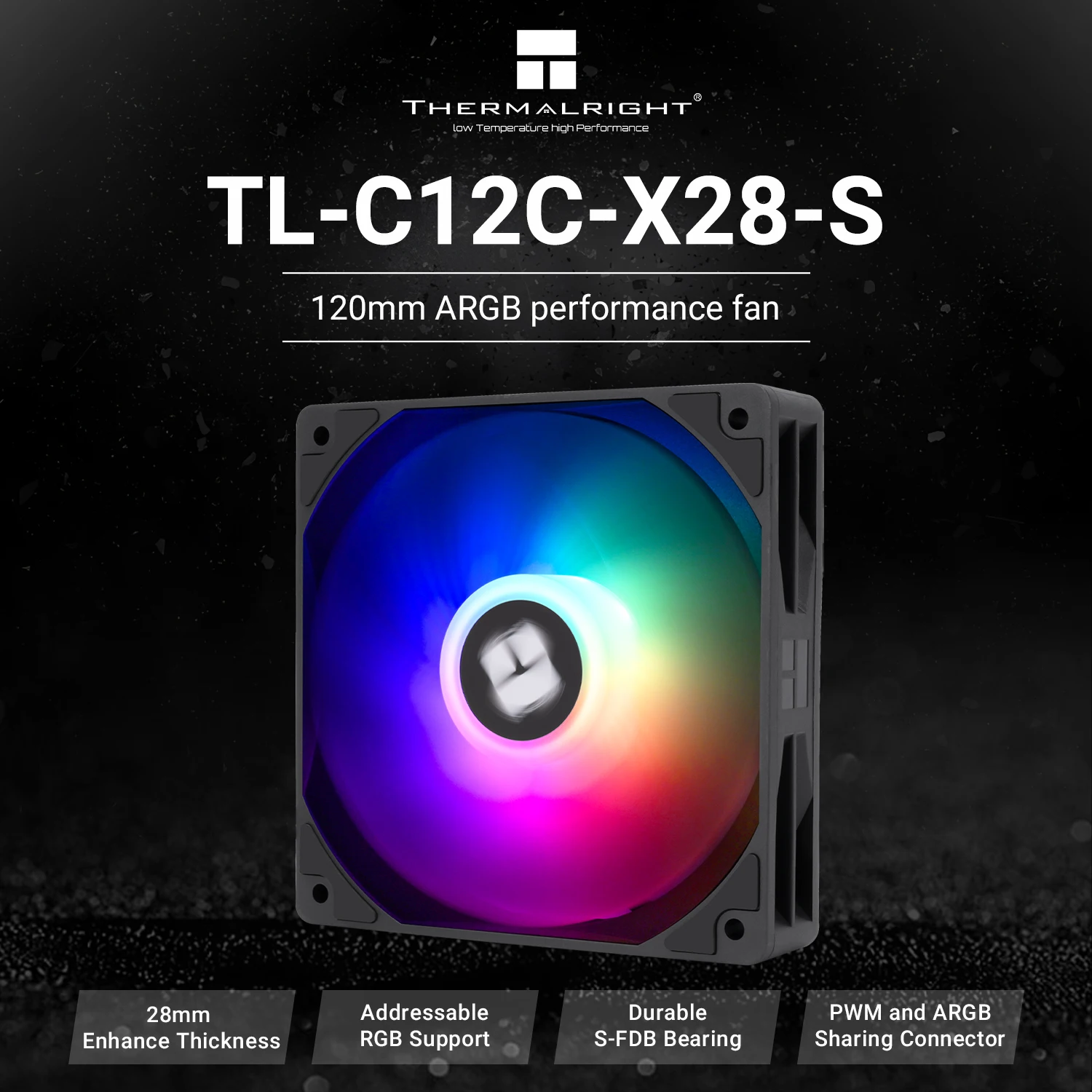 

Корпусный вентилятор Thermalright 120 мм TL-C12C-X28/C12CW-X28/C12C-X28-S/C12CW-X28-S Вентилятор охлаждения процессора ARGB 120 мм Высокопроизводительный вентилятор