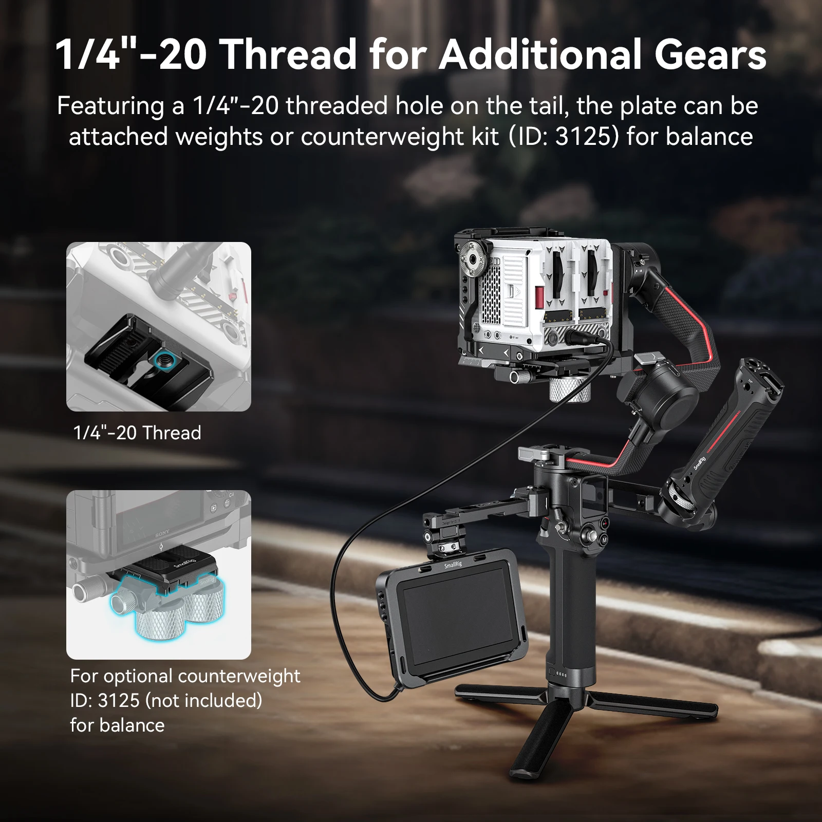 SmallRig Manfrotto Quick Release Plate for DJI Ronin-S / RS 2 / RSC 2 / RS 3 / RS 3 Pro / RS 4 / RS 4 Pro Gimbal 3158B