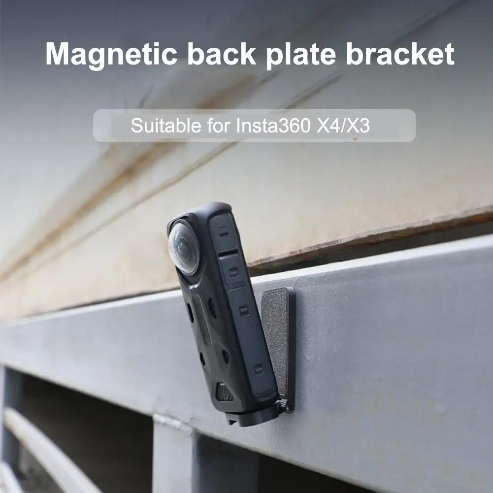 Magnetic Back Panel Bracket For Insta360 X5 X4 X3 Action Camera Desktop Stand With 1/4 Screw Multifunction Foldable Bracket Base view 3