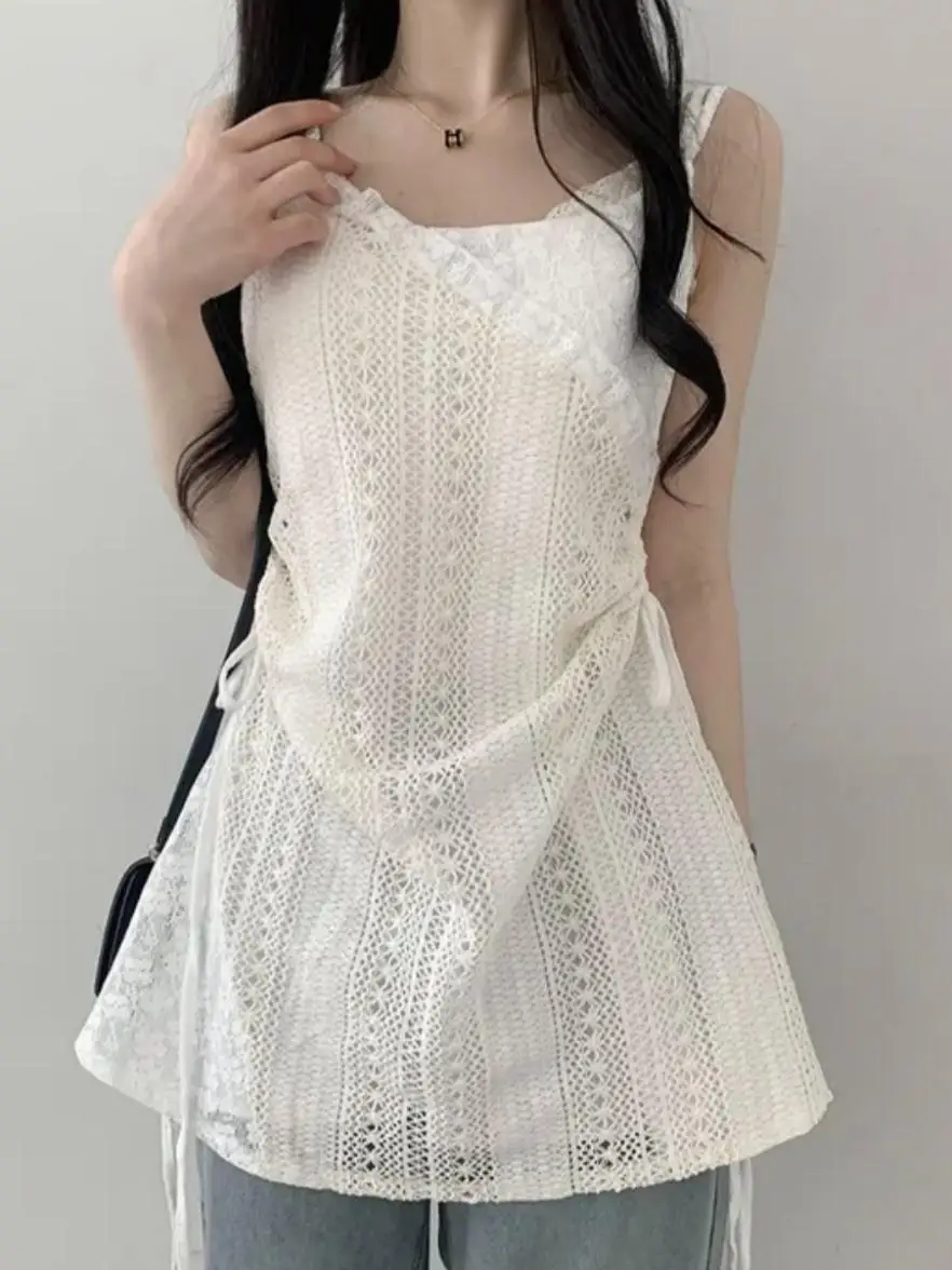 여성용 드레스 여름 자연 허리 무릎 길이 여성용 레이스 허리 조임 여름 드레스 여름 원피스 드레스 원피스 드레스