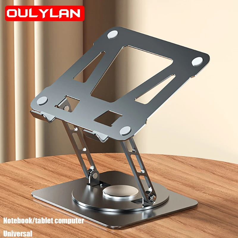 360° Rotate Laptop Stand Notebook Tablet Bracket Cooling Portable Desktop Laptop Desk Aluminum Alloy Foldable Lift Bracket