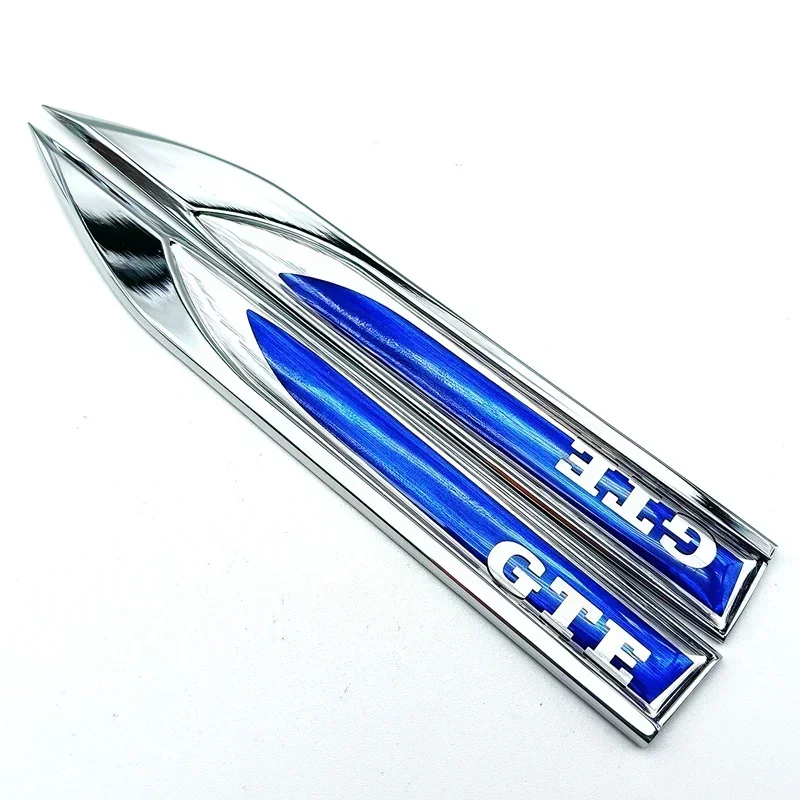 2pcs 3D Metal GTE Logo Fender Emblem Badge Car Sticker Decals for Volkswagen VW Golf Tiguan Passat Tayron Touareg Accessories