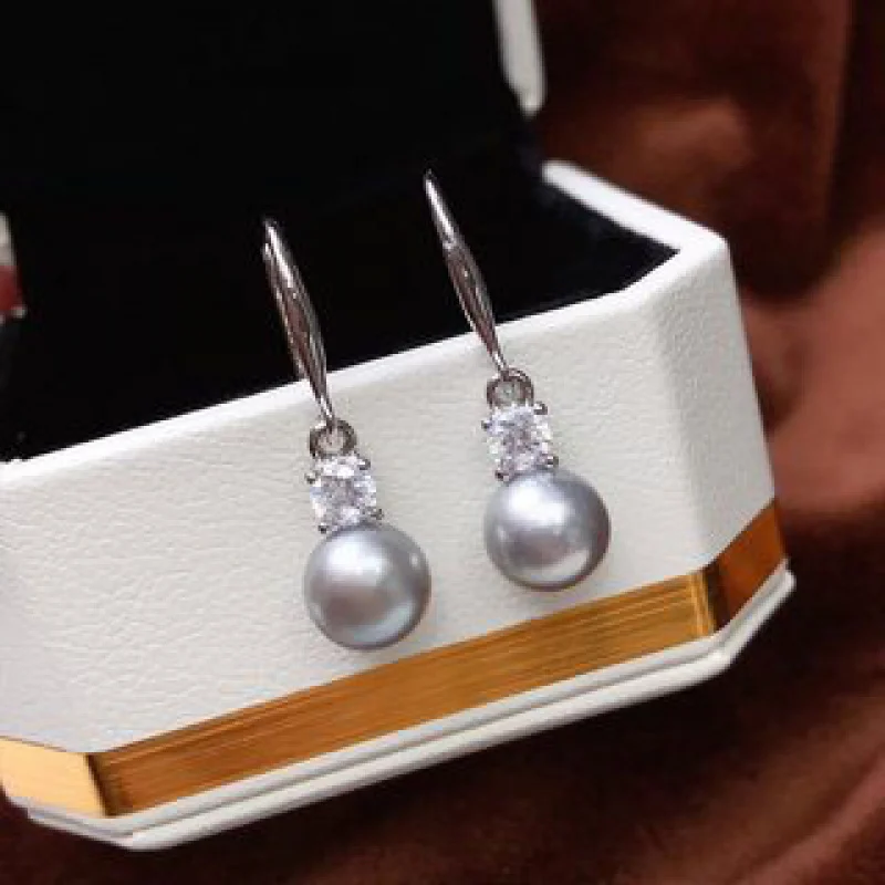 Zhuji Freshwater Pearl Earrings Classic Princess Diana Ear Hooks 7-8mm Simple Versatile Timeless Wholesale Supply