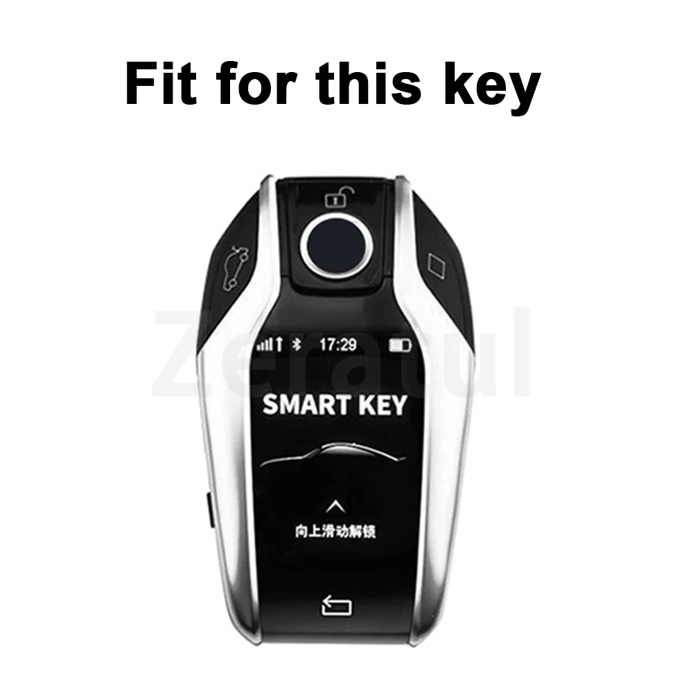 TPU Leather Car Remote Key Case Cover Shell Fob For BMW Display LCD 5 6 7 8 Series G01 G02 G05 G11 G12 G30 Keyless Protector