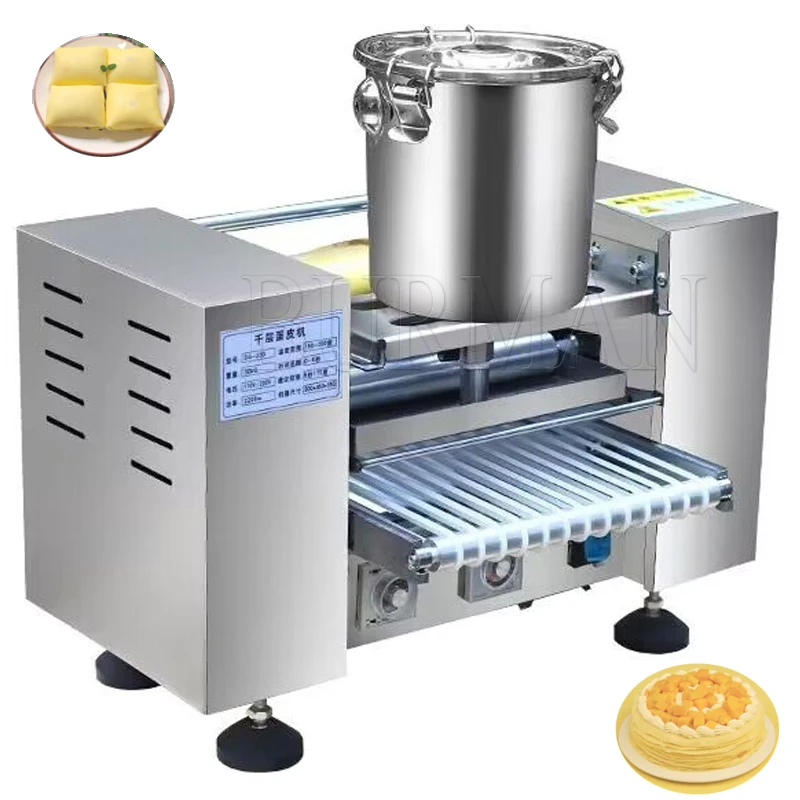 Electric Thousand Layer Pancake Crepe Wrapper Machine 6 8 10 Inches Cake Skin Maker Household Commercial Use