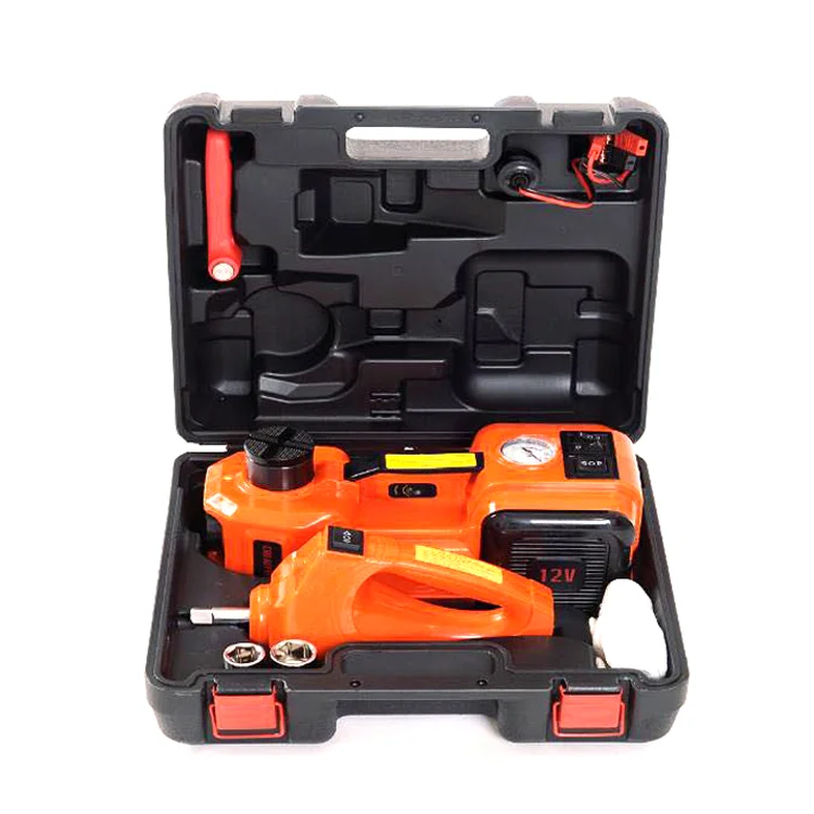 Car Repair 12V DC 3 in 1 Tire Inflator and Flashlight with Electric Impact Wrench 5T Electric Hydraulic Car Floor Jack