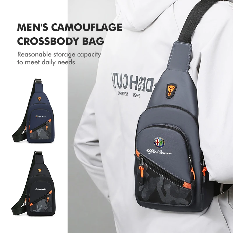 

2026 Горячая наклейка для Alfa Romeo, мужская нагрудная сумка на молнии, поясная сумка, сумка через плечо, кабель для наушников Giulietta 940 2010-2014 2015 2