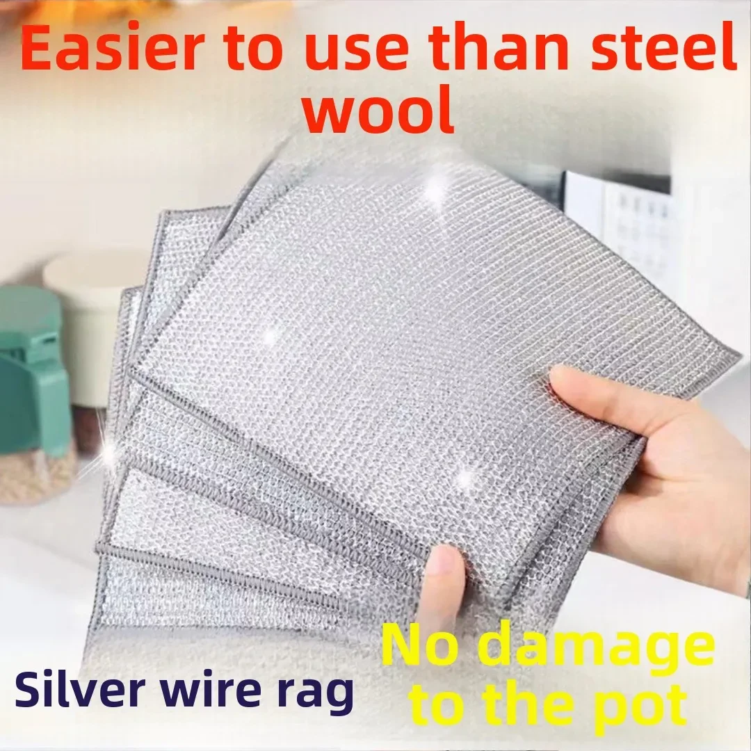 Silver wire cloth, kitchen wire ball, divine utensil, dishwashing cloth, special non greasy metal wire cleaning and washing pot