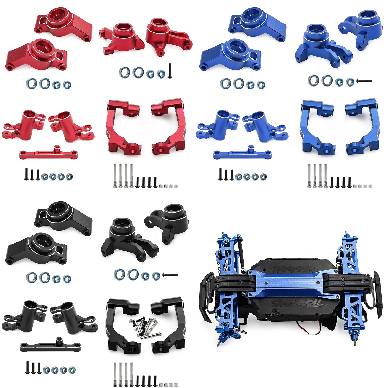 

Metal Steering Bearing Rear Axle Carrier Steering Knuckle Kit, Steering System Replacement Partsfor TRAXXAS MINI MAXX