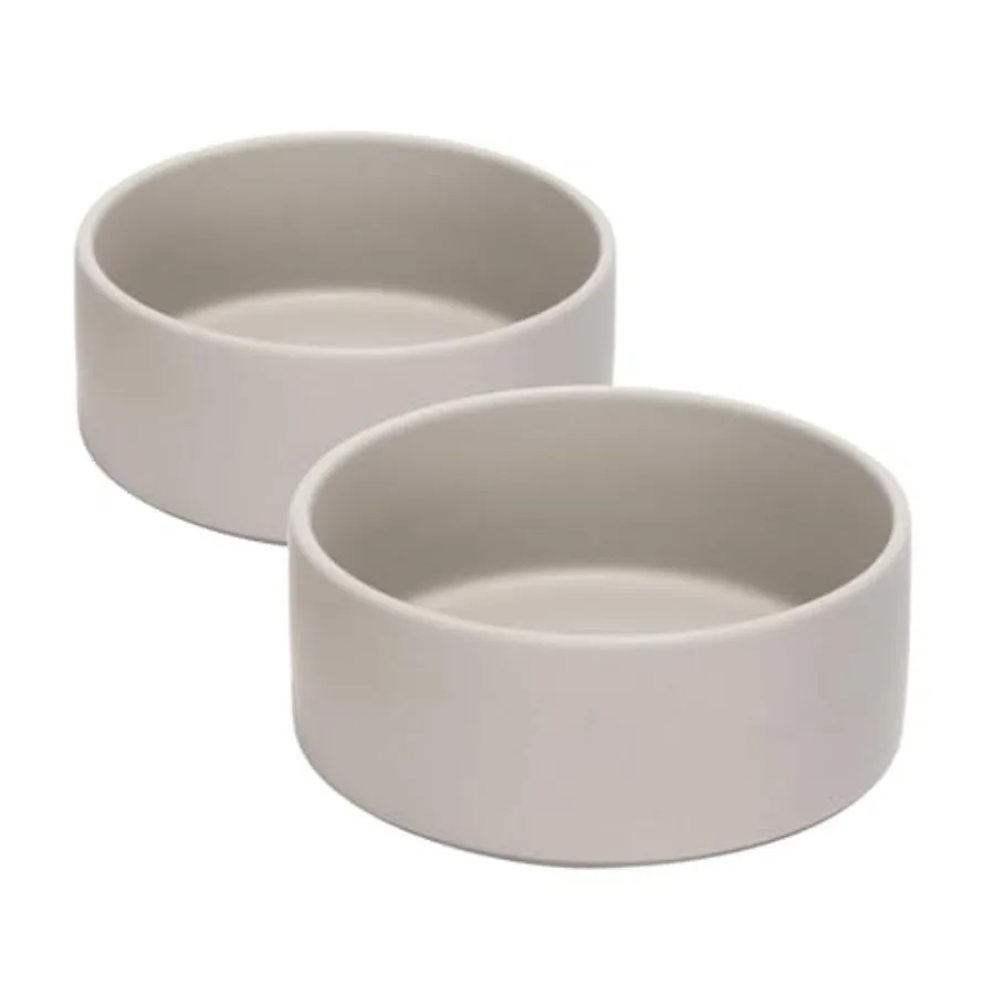 

42OZ Ceramic Dog and Cat Bowl, Modern Cute Weighted Food Water Bowl for Replacement 2 Pack