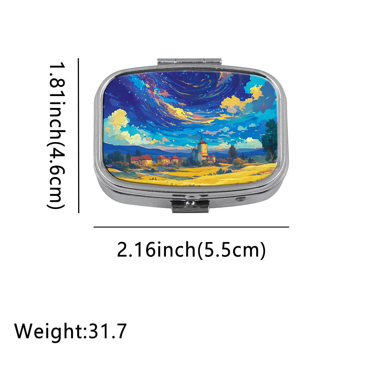 Medizinbox aus Metall für Ölgemälde, Aquarell, Pillenverpackung, Gesundheitsprodukte, feuchtigkeitsbeständiger Aufbewahrungskoffer, personalisierte Schatulle – Detail 1