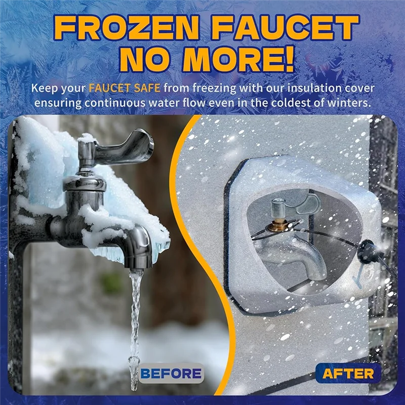AB45 2Pack Outdoor Faucet Covers For Winter Foam Faucet Cover For Winter Freeze Protection Outdoor Spigot Covers Winter