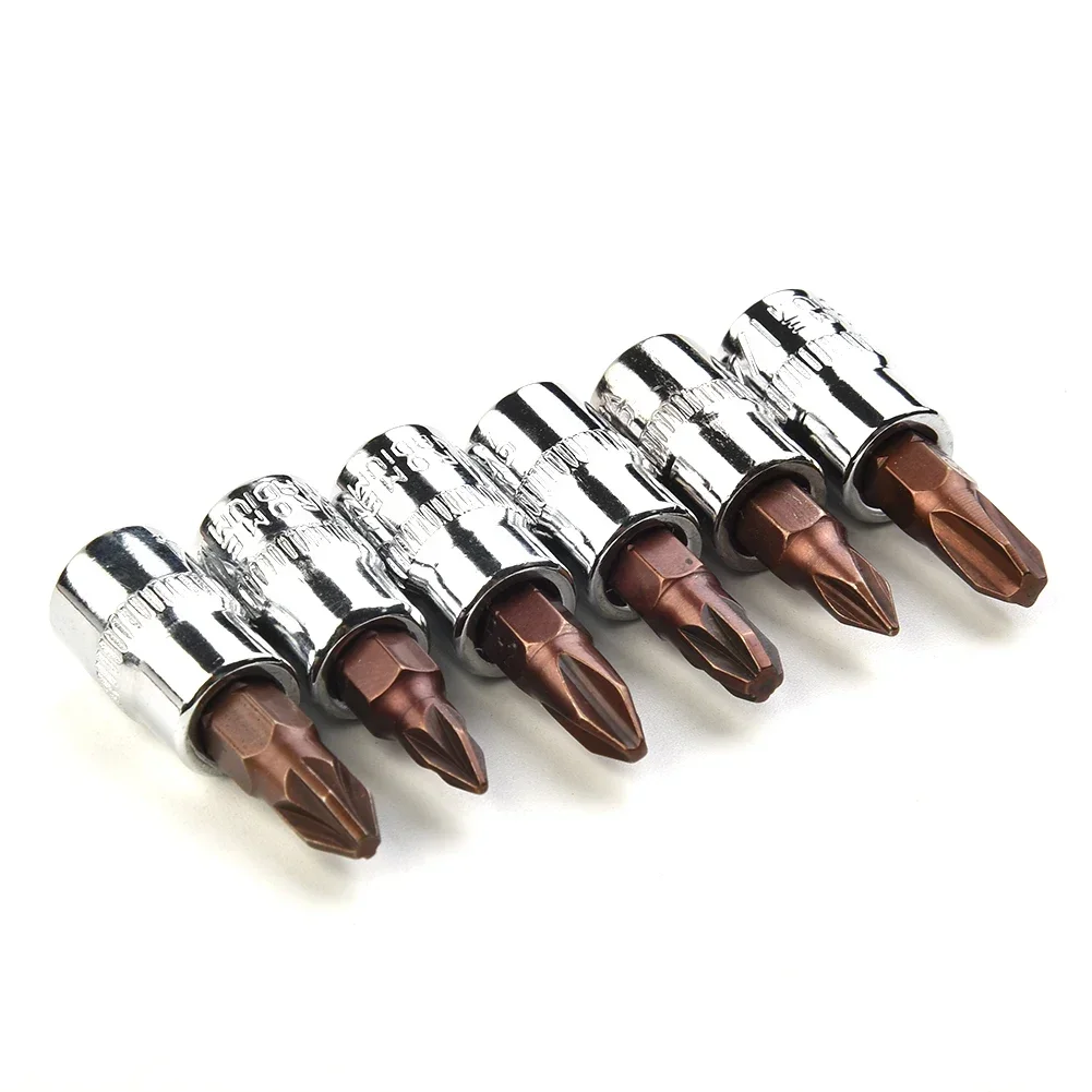 Bit Screwdriver Bit PZ1 PZ2 PZ3 1/4 Inch For Inner Hex Sockets PH Pozi Bit 38mm 6pcs Chrome Vanadium Steel Drive PH1