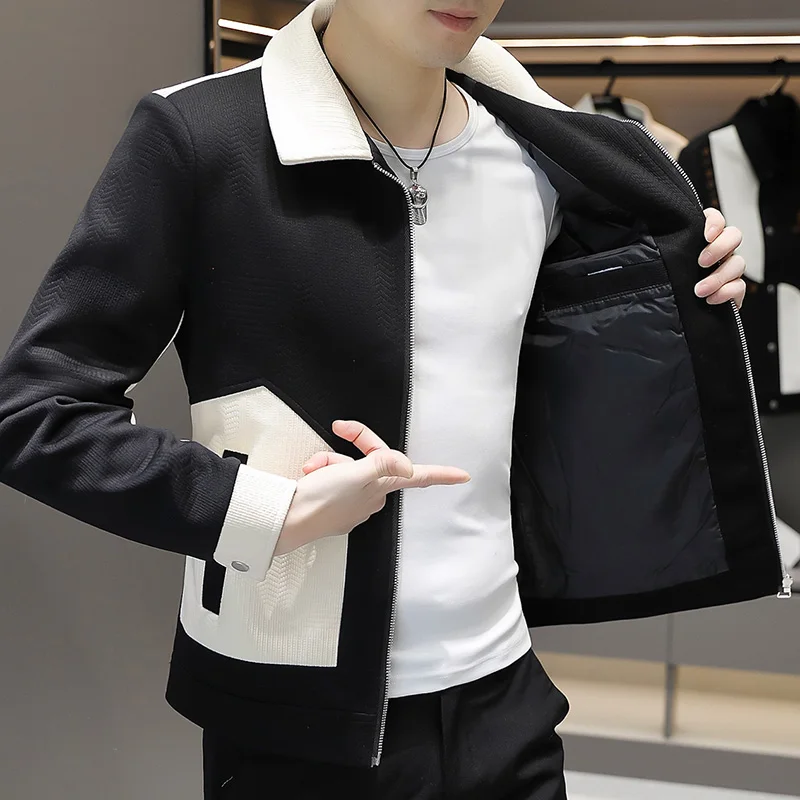 

The Main Promotion of New Explosive Personality All Casual Style Jacket Jacket Lapels Handsome Comfortable Men's Clothing