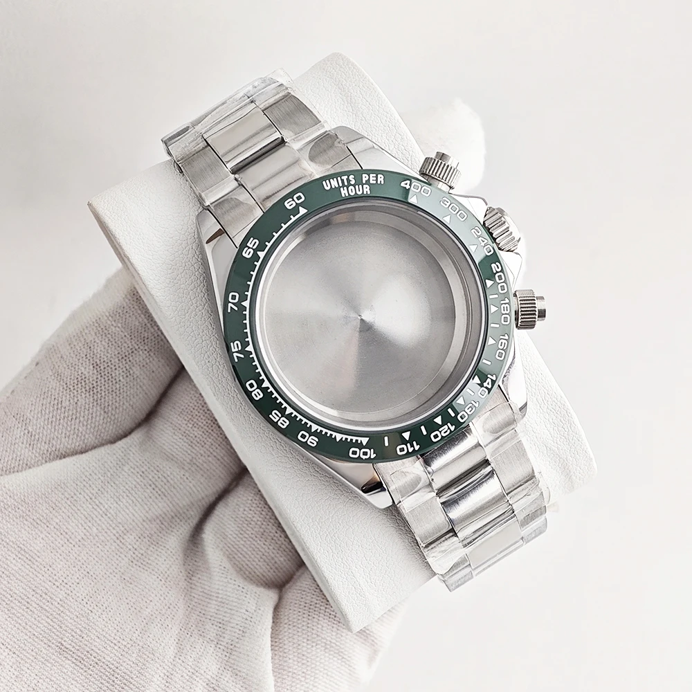 VK63 39mm Case Waterproof Sapphire mirror surface Stainless Steel Watch Case bracelet for VK63 Movement Watch Accessories