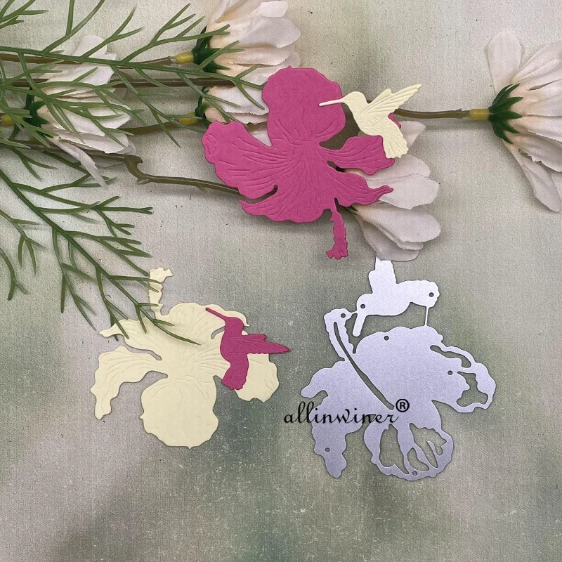 

Металлические вырубные штампы и трафареты для декоративной резки с изображением цветов и птиц, для скрапбукинга, декоративного тиснения и рукоделия