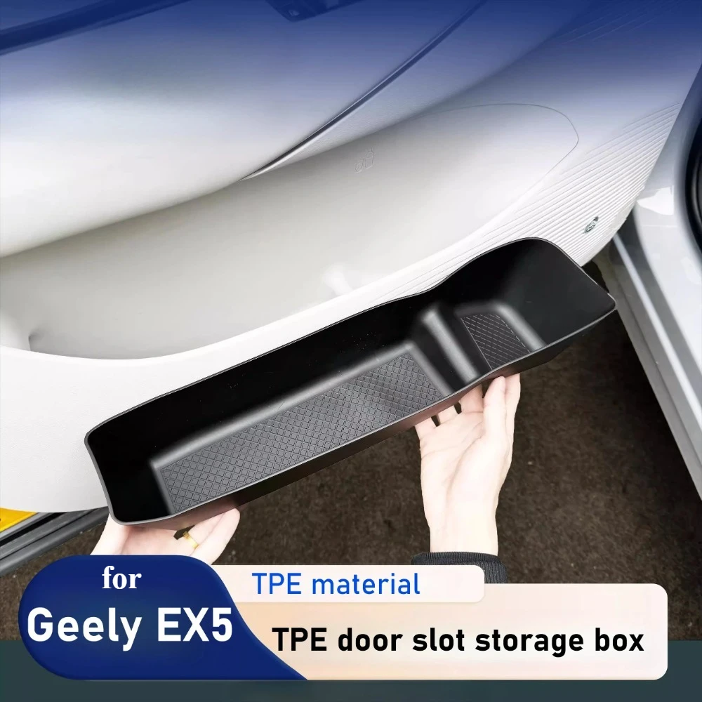 New High Quality For Geely Galaxy E5 EX5 4Pcs Car Door Organizer Trays TPE Waterproof Front Rear Door Slot Storage Box Car Inter