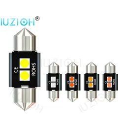 IUZIOH 2PCS Festoon C5W 28mm Led Car Interior Bulb SV8.5 C10W Dome License Plate Signal Lamp 12V Light Red Blue Warm White Pink