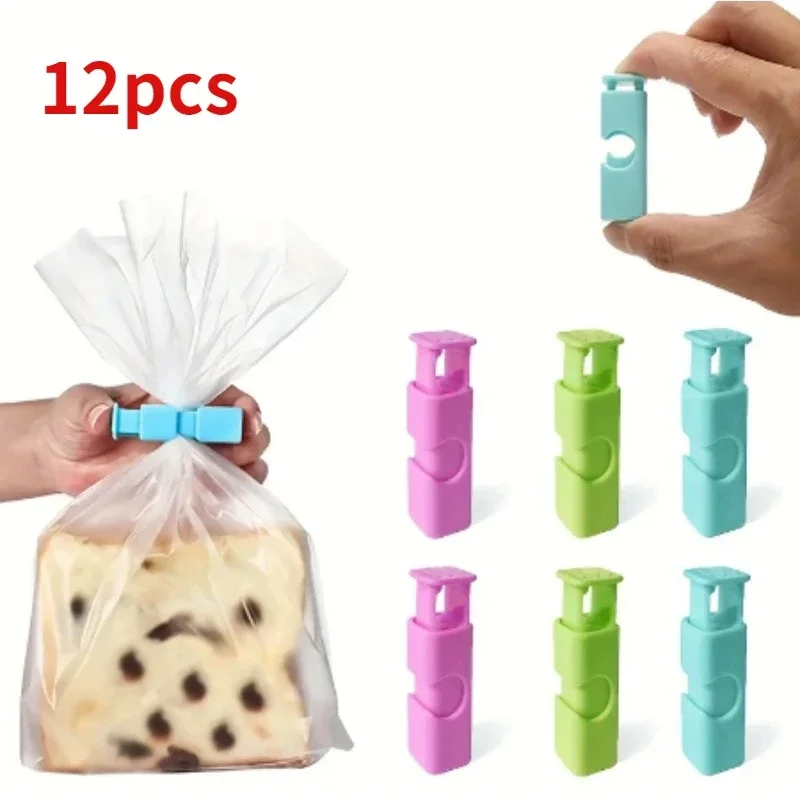 12/1 Pcs Food Sealing Clips Bread Storage Bag Clips For Snack Wrap Bags Spring Clamp Reusable Kitchen Organization Sealing Clamp