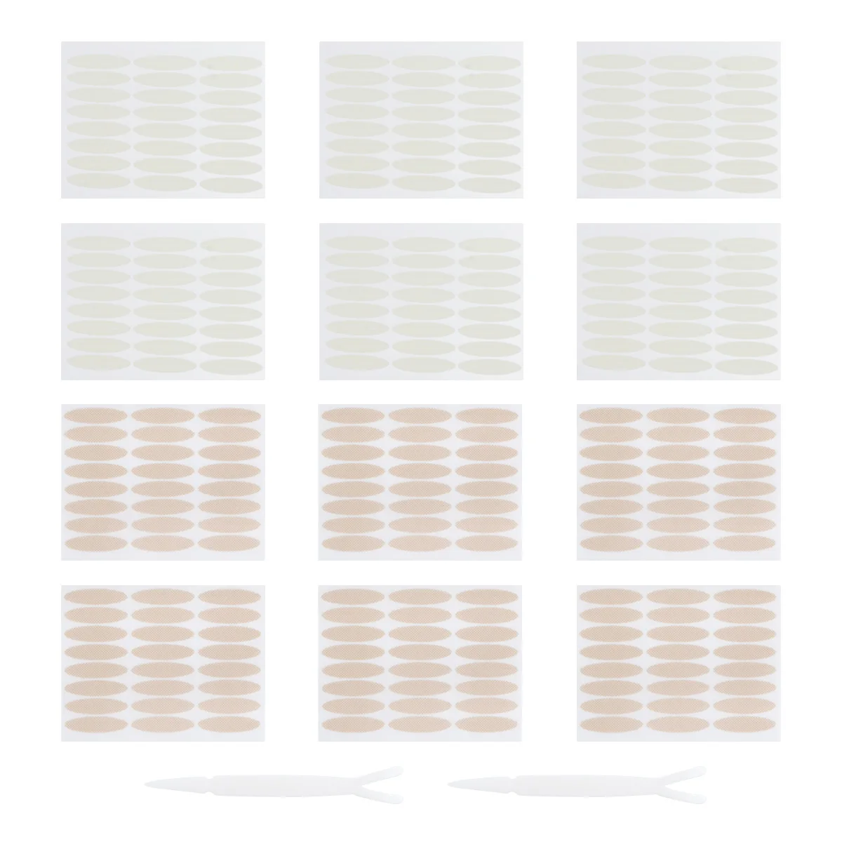 Taśma do powiek dwuwarstwowych w kolorze skóry, lekka, niewidoczna, do naturalnego makijażu i pielęgnacji urody z narzędzami.