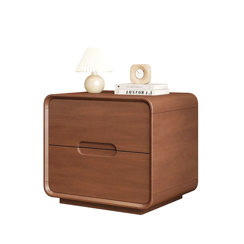 

Bedside table All solid wood Nordic Japanese floor-to-ceiling bedside storage cabinet Modern simple log small