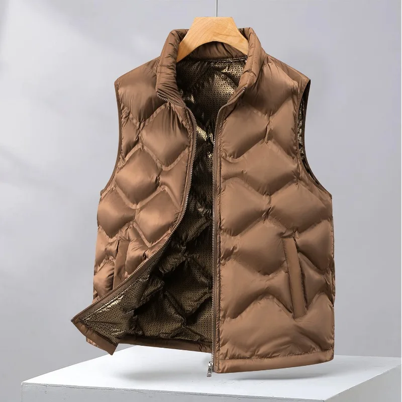 Men Women Graphene Warm Down Cotton Vest New Autumn Winter Stand Collar Sleeveless Waistcoat Windproof Waterproof Outdoor Coat