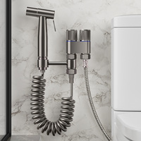 Handheld Toilet Bidet Faucet Sprayer Stainless Steel Bathroom Bidet Spraye Set Hand Sprayer Shower Head Self Cleaning No Punch
