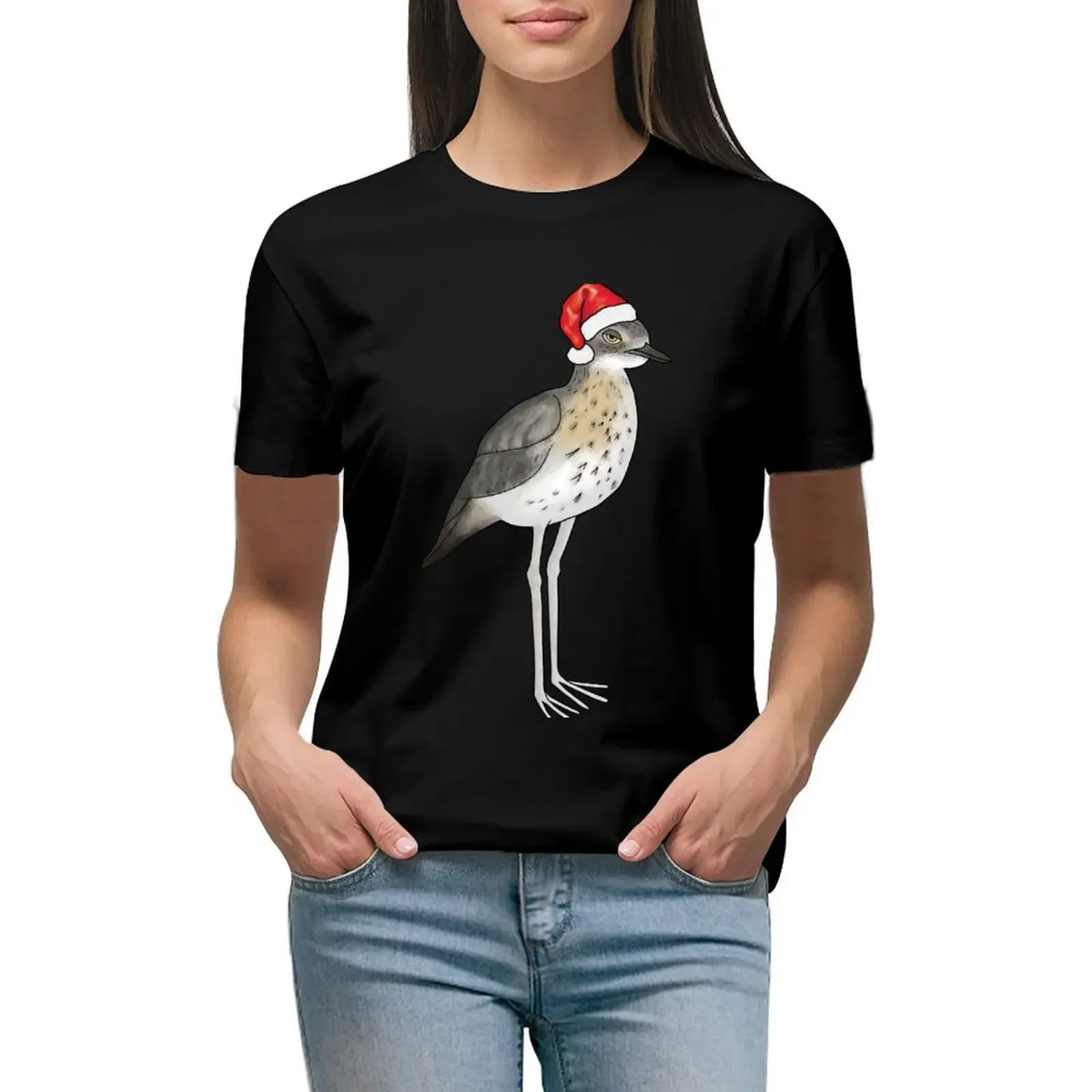 Xmas annoyed bush stone curlew T-Shirt plus size tops kawaii clothes lady clothes tops plain t shirts for Women