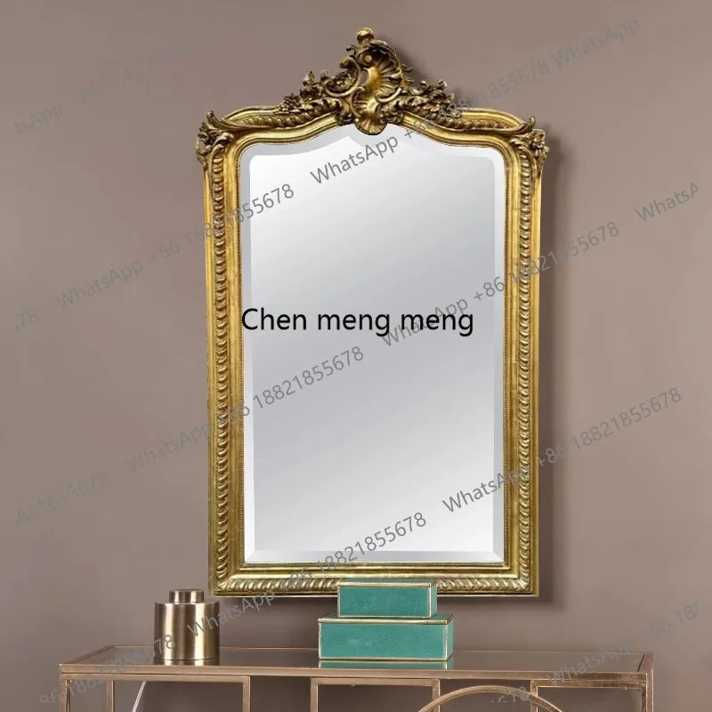 A17 French luxury high-end villa fireplace mirror vintage entrance entrance decorative mirror