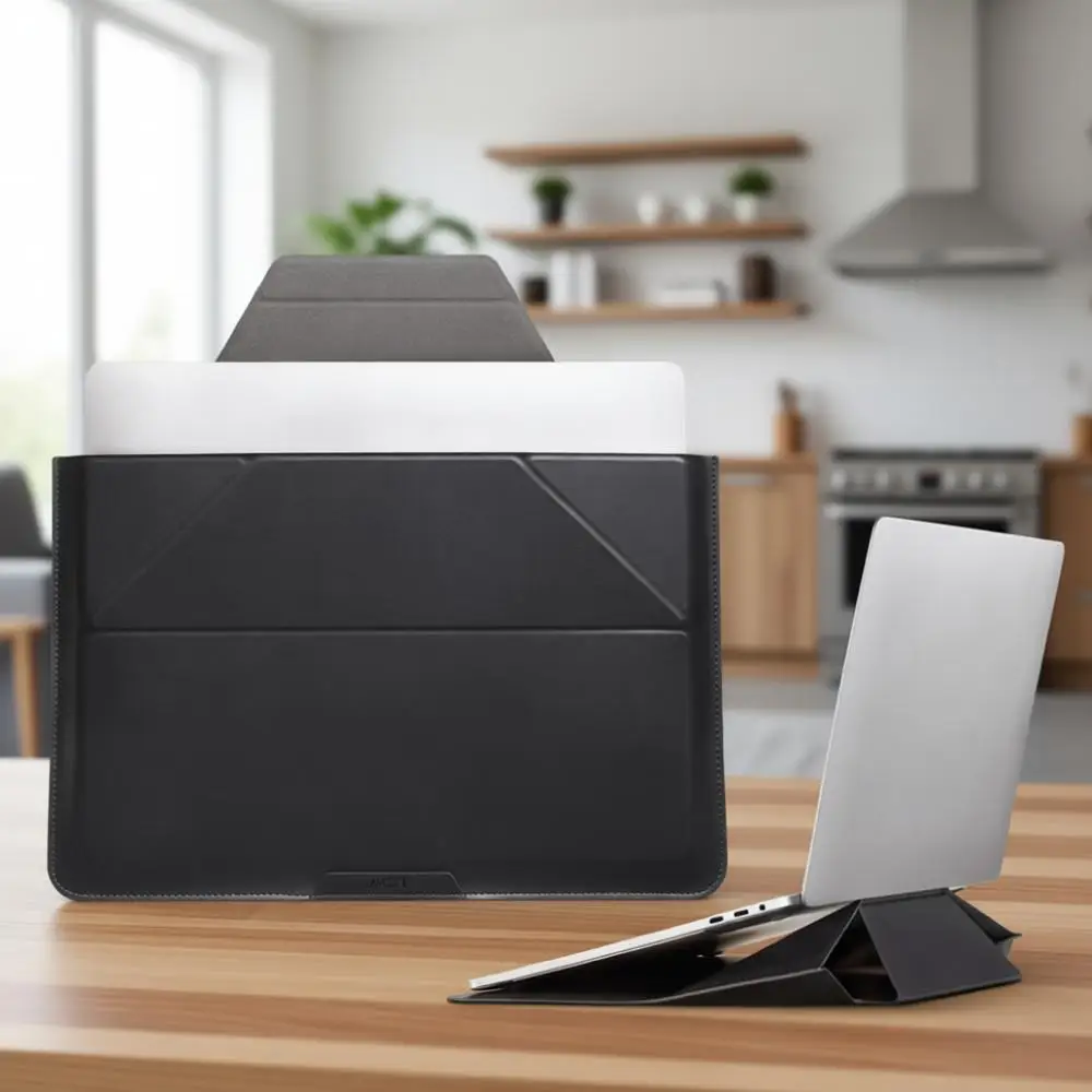 

Slim 14 Laptop Carry Sleeve with 2-in-1 Bag & Stand, Stylish Expandable Storage for Accessories