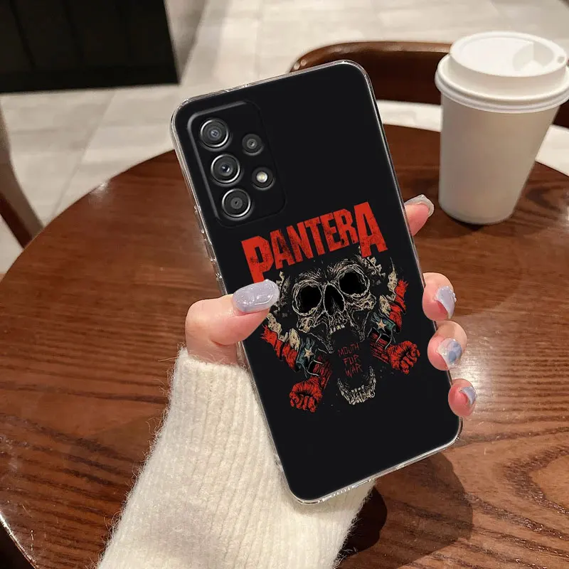 Pantera Rock Band Darrell Phone Case For Samsung Galaxy A55 A54 A52 A53 A15 A14 A13 A21S A23 A51 A34 A35 A33 A32 A72 Clear Cover