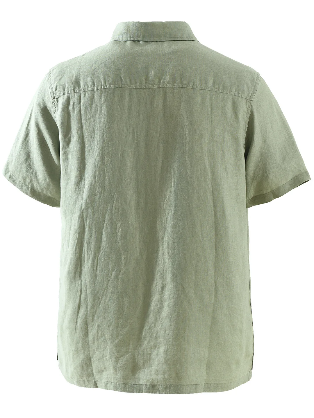 Men's Pure Linen Short Sleeve  Shirt Casual Lightweight Breathable Summer Fashion T-Shirt Comfortable Loose Fit Classic S...