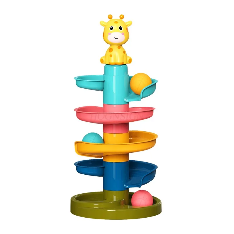 Radosna kula rolująca i wieża z kulkami dla dzieci powyżej 6 miesiąca życia Zabawna tor kulkowy do wczesnej edukacji