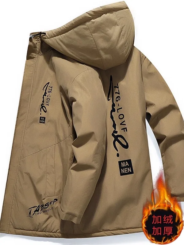 

Утепленная мужская хлопковая куртка средней длины с флисовой подкладкой, зимняя повседневная модная городская теплая куртка на прочной молнии