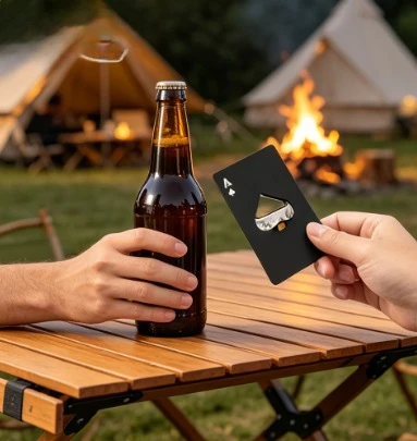 Novelty Playing Card Ace of Spades Bottle Opener, Metal Wallet Sized Beer Opener, Unique Cool Present for Bartenders & Beer Lovers
