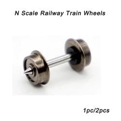 1Pc/2Pcs N Scale 1/160 Railway Train Wheels Model Modified Parts for Train Carriage Model Wheels Miniature Metal Universal