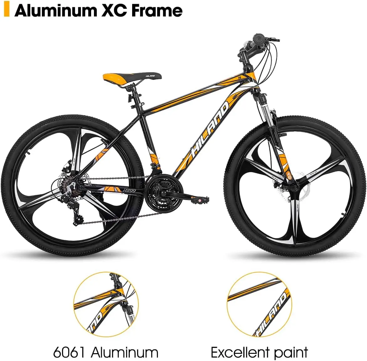 

3/6/Multi-Spokes, 21 Speeds Drivetrain, Aluminum Frame 26 Inch Wheels, Disc-Brake Bike for Men Women Men's MTB Bicycle