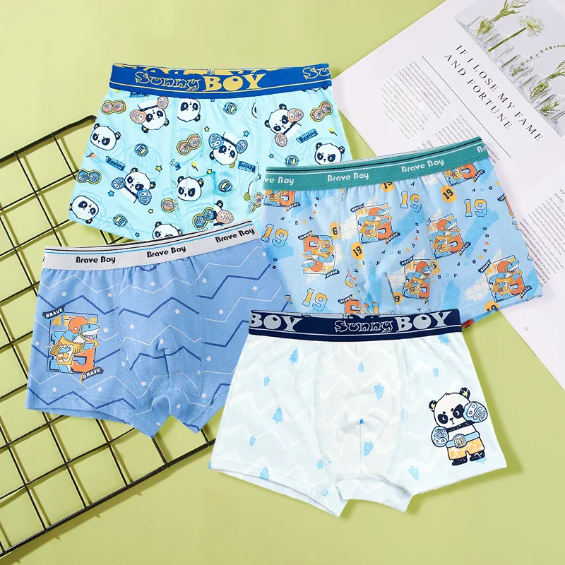 

Summer Children's Underwear Antibacterial Class A Cotton Student Boys, Middle and Small Children, and Youth Flat Corner Pants