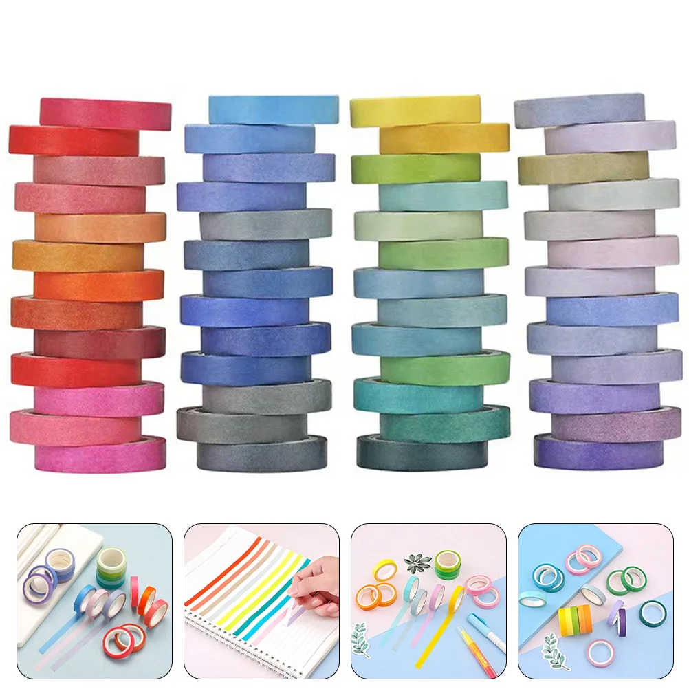 

60 Rolls Pure Color Washi Tape Decorative Masking Tapes for Gift Wrapping Scrapbooking DIY Crafts Party Supplies