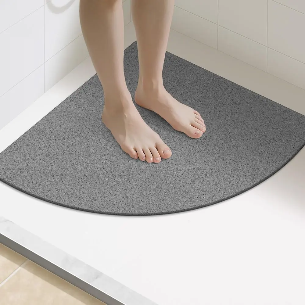 

Triangle Shower Mat, 23.6\ x 23.6\ Loofah Corner Shower Mats for Inside Shower, Soft PVC Shower Floor Mat Without Suction Cu