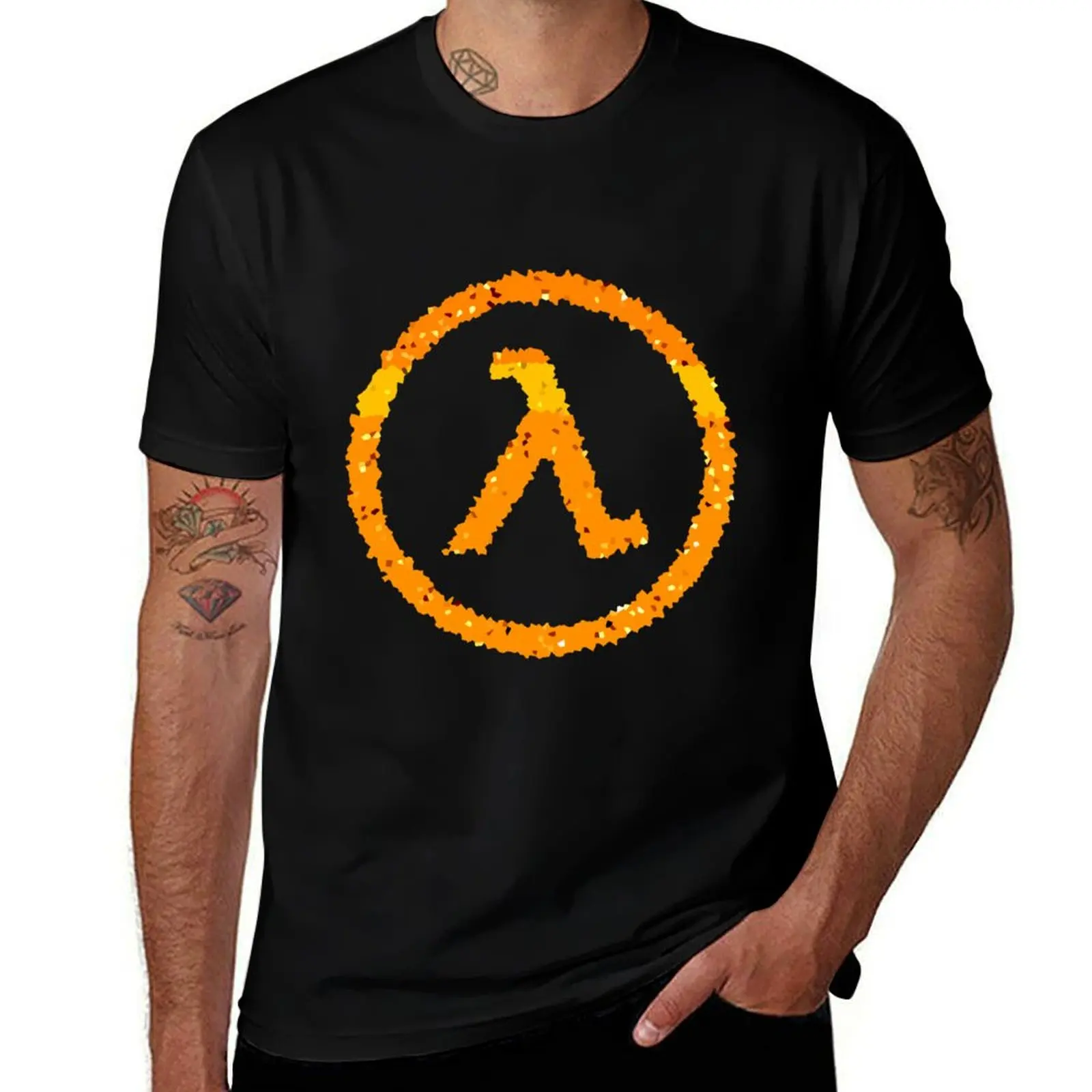 Half Life Lambda logo T-Shirt Work Basic Short Sleeve Top T-Shirt