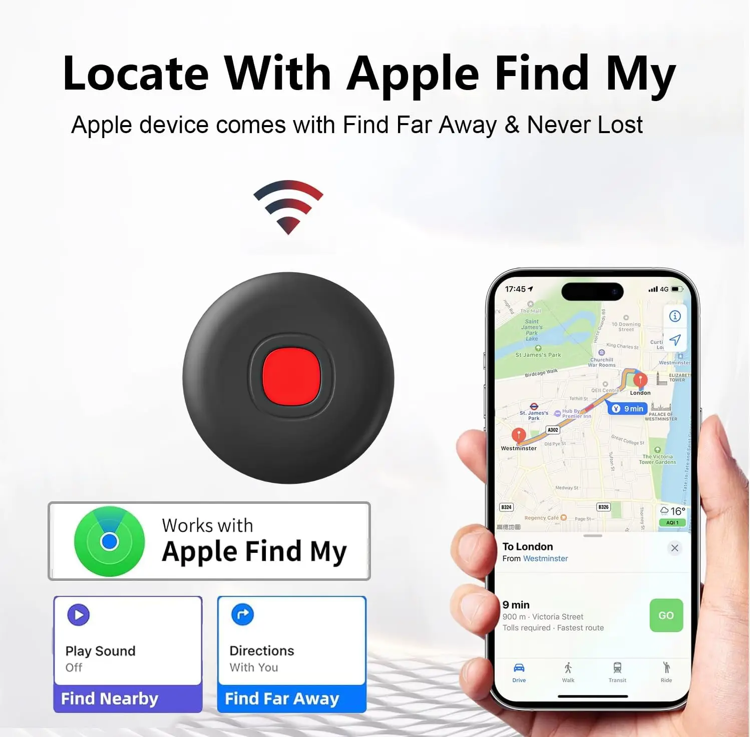 

Anti-Loss Reminder Pet Tracker Smart Bluetooth Link Mini Gps Tracker Suitable For Apple Applications Key Wallet Locator