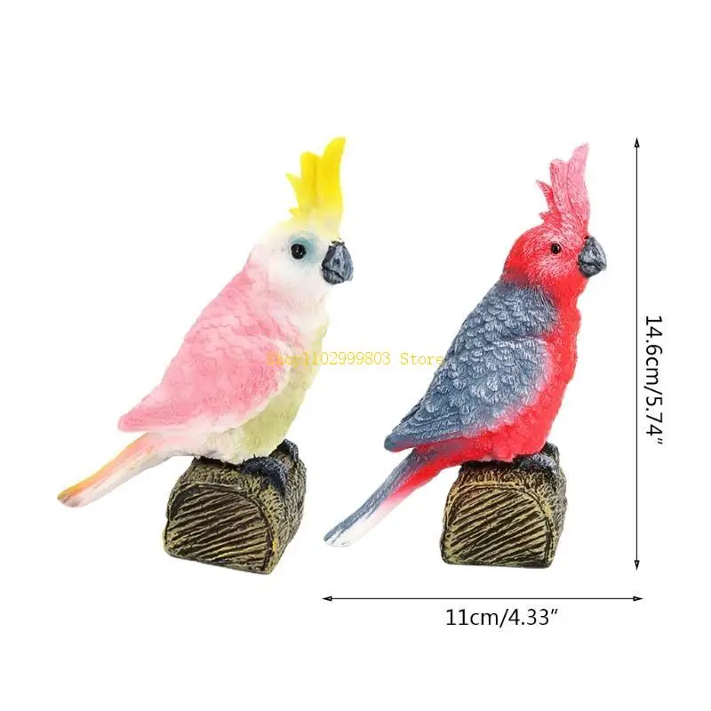 テーブル アクセサリー ミニチュア カカトゥア フィギュア スケール モデル オウム リアルな S J0MF 付き