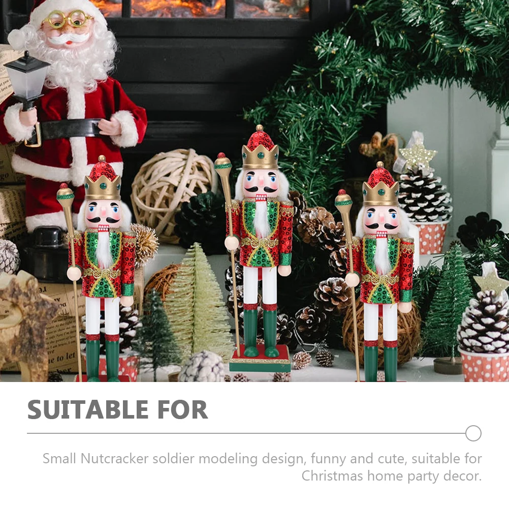 

Creative Wooden Nutcracker King Soldier Craft Green SB58559 Christmas Decor Ornament Xmas Home Office Gift Miniature Model