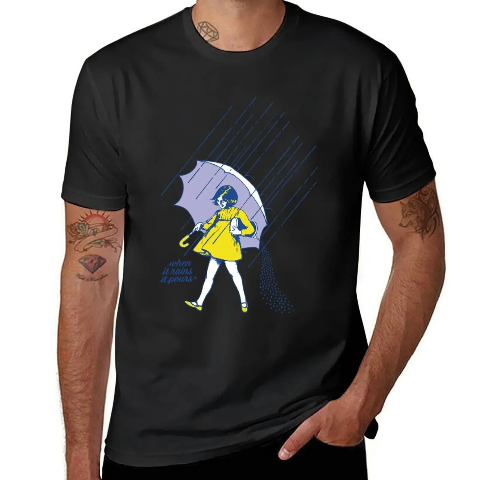 Morton Salt Girl 1968 Mascot Classic Logo T-Shirt sweat customizeds t shirts for men