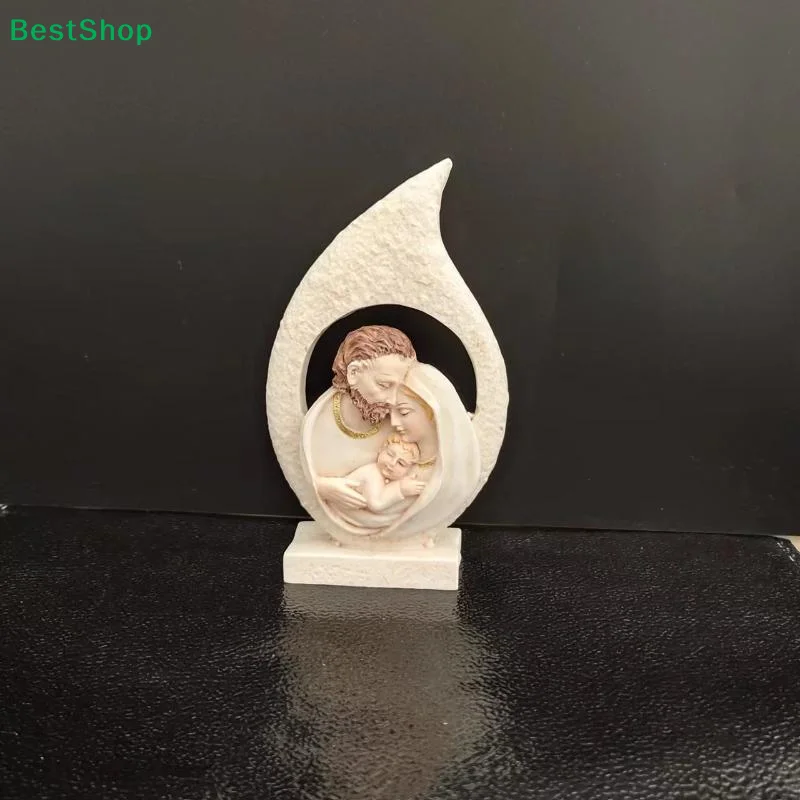 ✔Holy Family Nativity Figurine,Resin Teardrop Holy Family Statue for Religious Home Decor & Gift