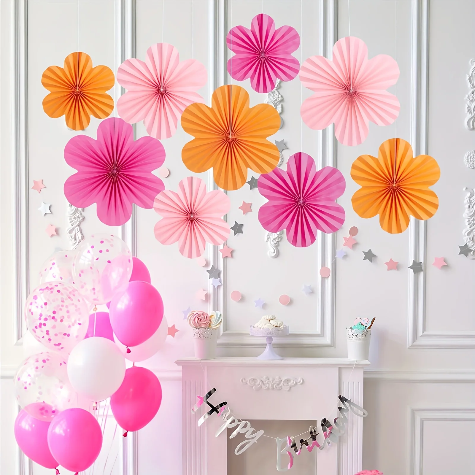 Blumen-Papierhängedekorationen, Feiertagsdekorationen für Valentinstag, Muttertag, Outdoor-Feiertagsdekoration – Detail 2