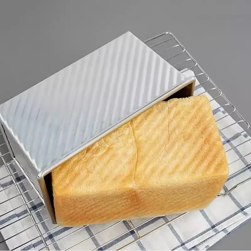 Sanneng toast box 450g with lid golden ripple non-stick baked toast to make tear bread mold baking SN2054