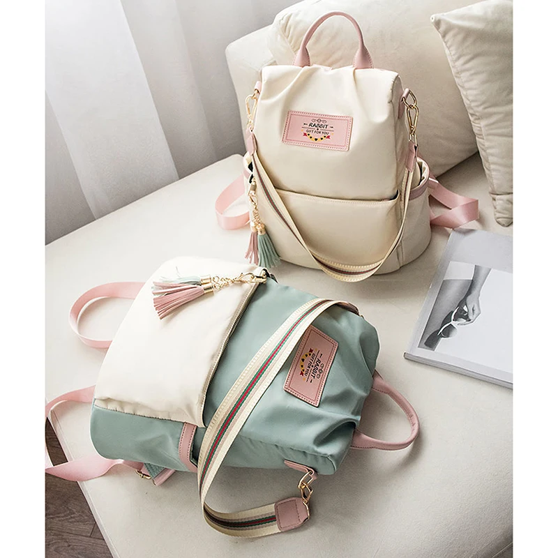 Women\'s Shoulder Bag Large Capacity Oxford Cloth Bags Ladies Backpack Woman Solid Color Tote Women Shoulder Backpacks